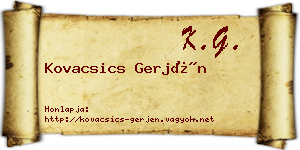 Kovacsics Gerjén névjegykártya